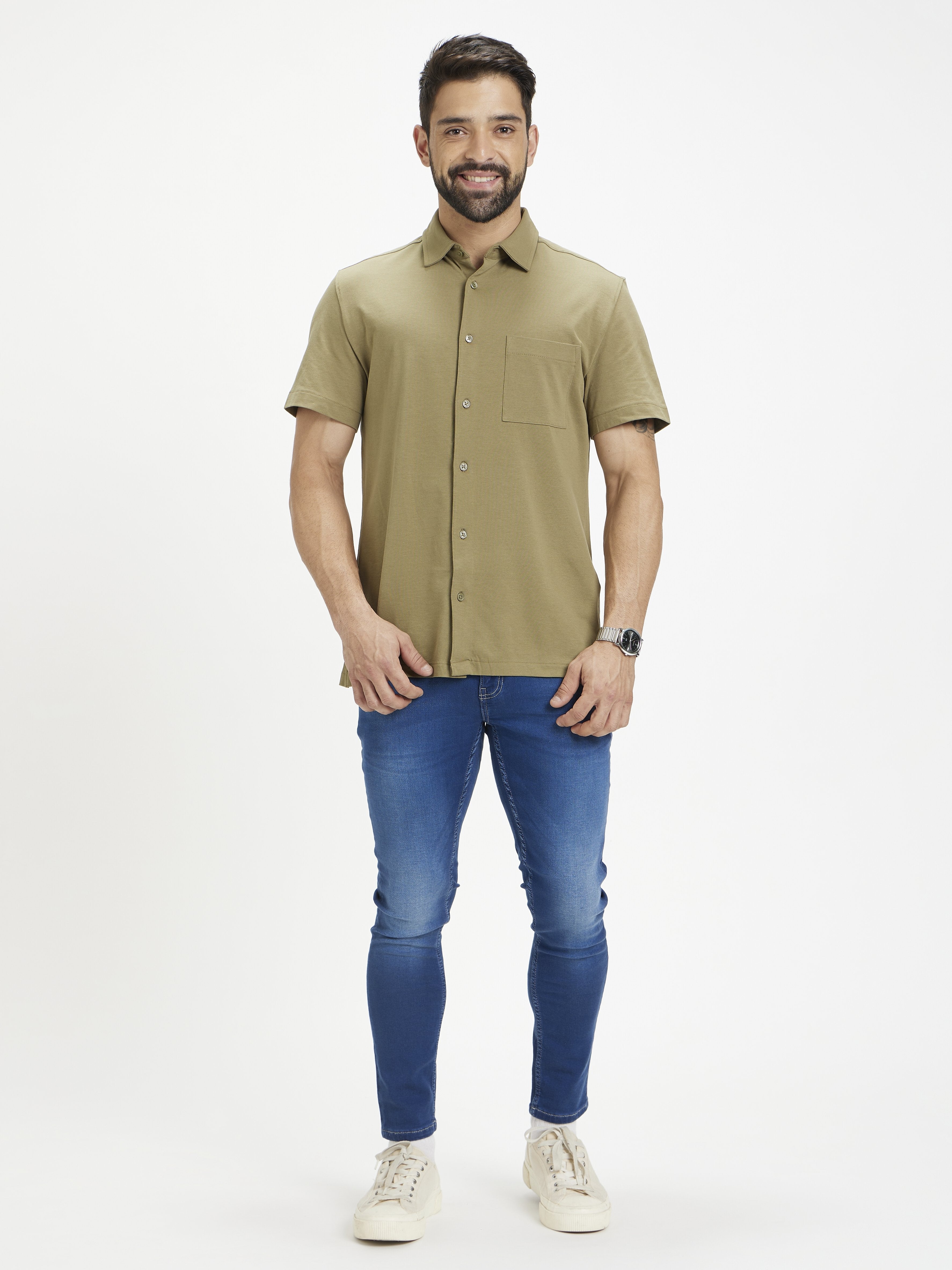 Celio Men Blue Solid Skinny Fit Cotton Jeans