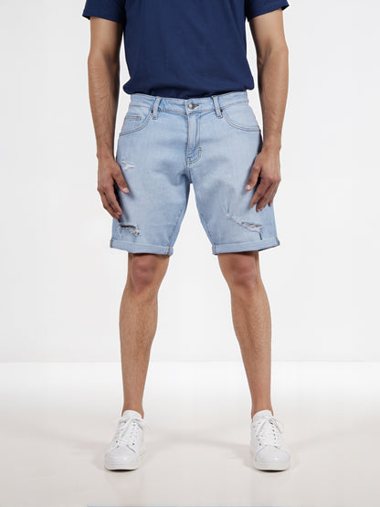 Celio* Cotton Regular Fit Blue Bermuda