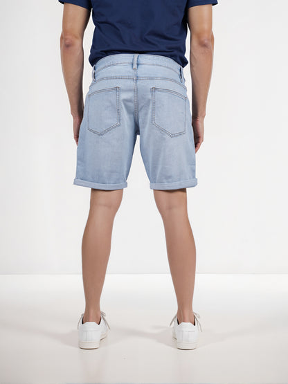 Celio* Cotton Regular Fit Blue Bermuda