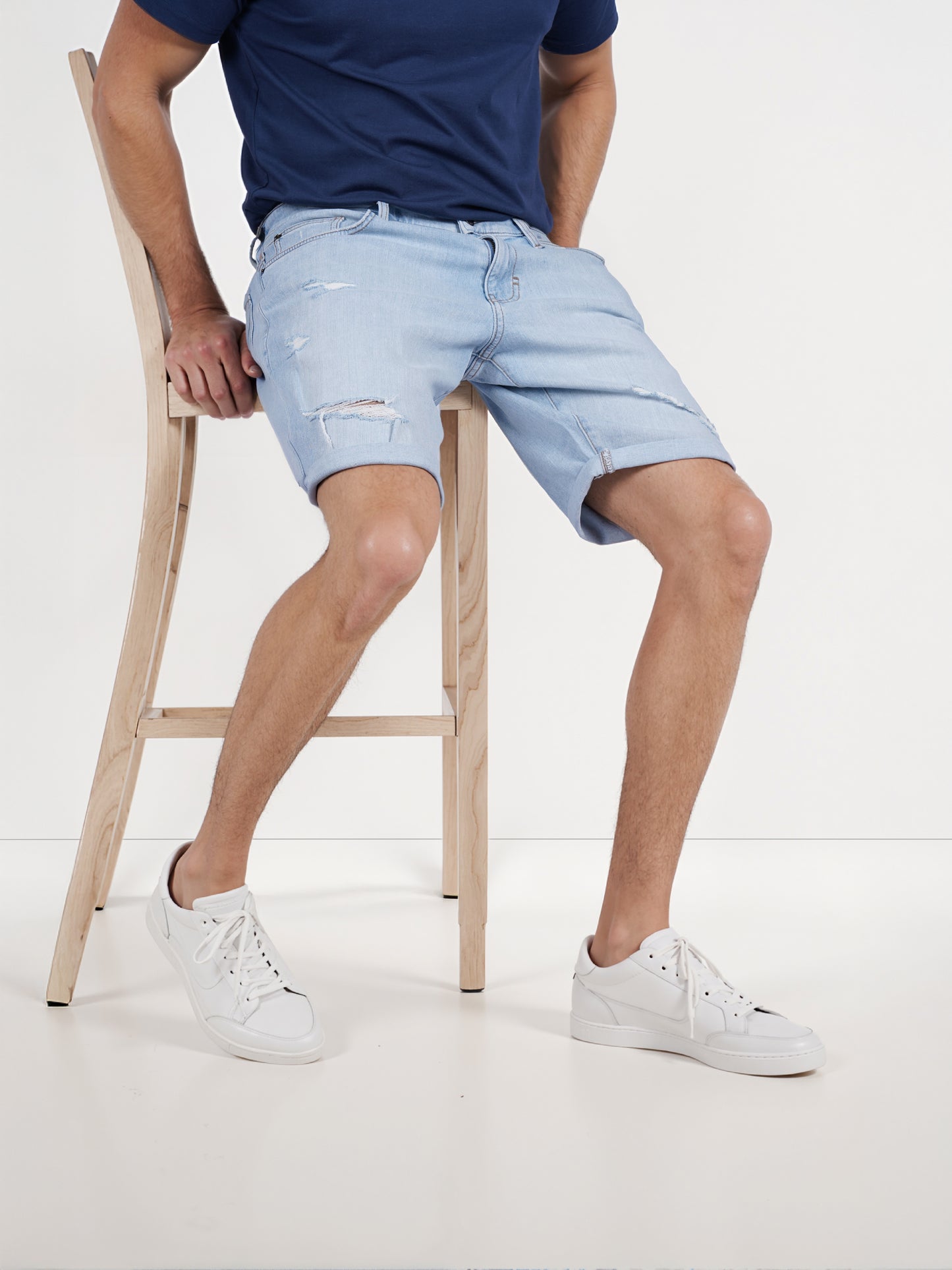 Celio* Cotton Regular Fit Blue Bermuda