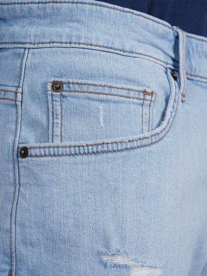 Celio* Cotton Regular Fit Blue Bermuda