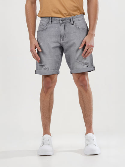 Celio* Cotton Regular Fit Grey Bermuda