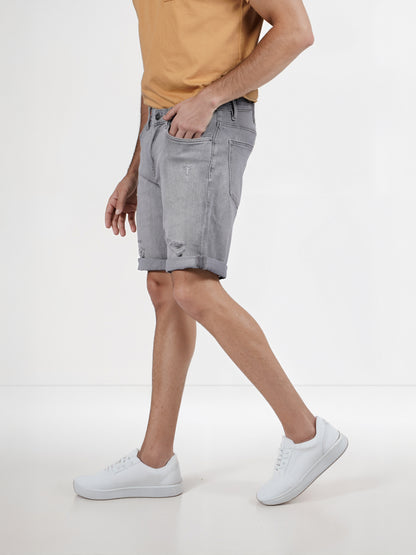 Celio* Cotton Regular Fit Grey Bermuda