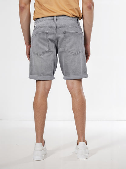 Celio* Cotton Regular Fit Grey Bermuda