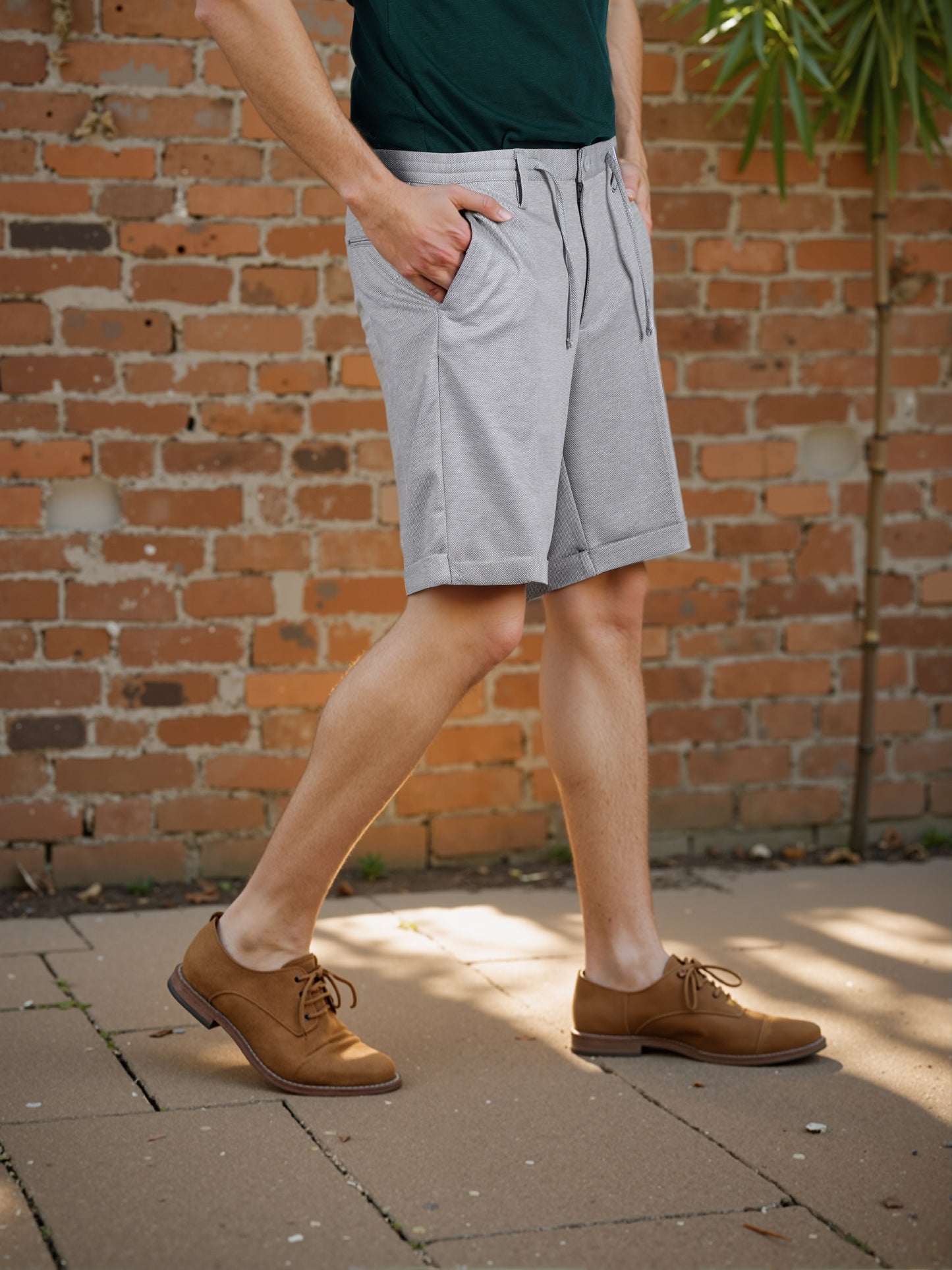 Celio* Men Grey Solid Regular Fit Polyester Bermuda Shorts