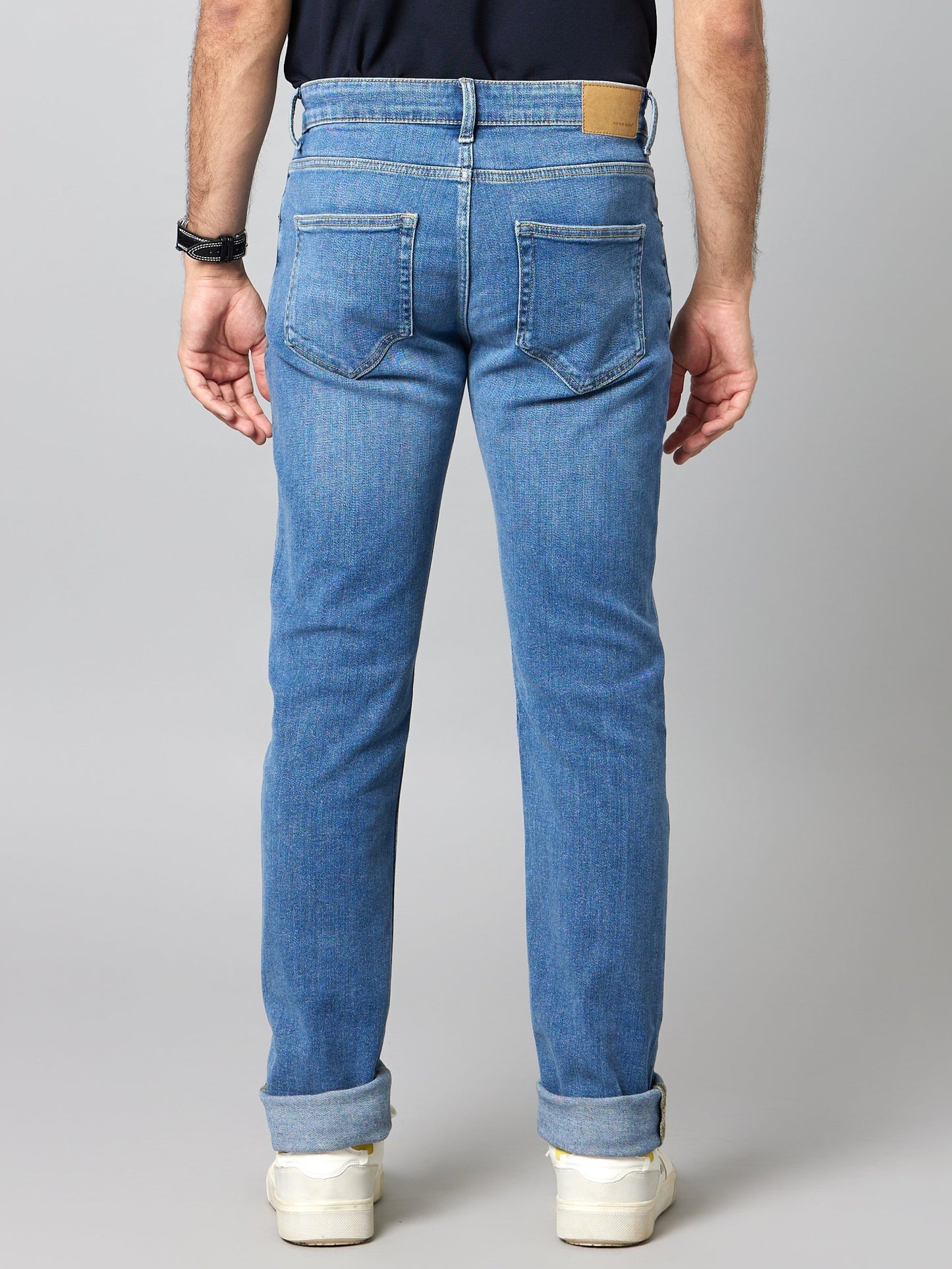 Celio* Men Blue Solid Slim Fit Cotton-Blend Jeans