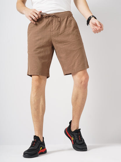 Brown Regular Fit Shorts