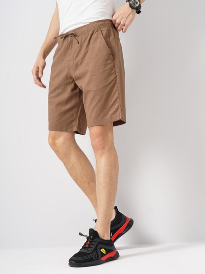 Brown Regular Fit Shorts