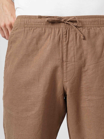 Brown Regular Fit Shorts