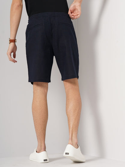 Navy Blue Regular Fit Shorts