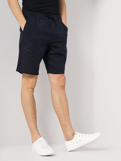 Navy Blue Regular Fit Shorts