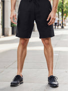 Celio* Linen-Blend Regular Fit Black Shorts