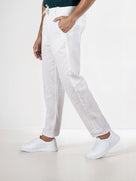 Celio* Cotton-Blend Regular Fit White Trouser
