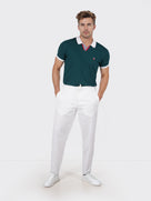 Celio* Cotton-Blend Regular Fit White Trouser