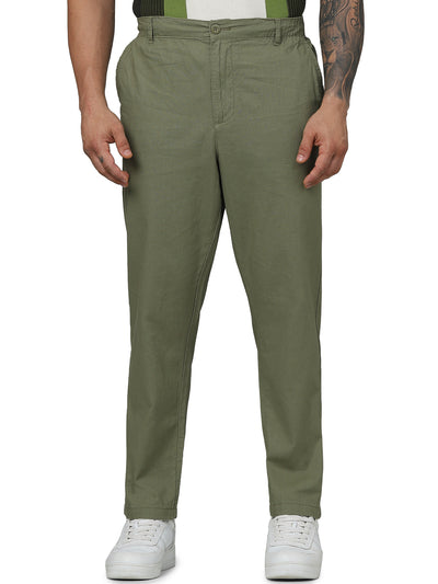 Celio* Linen Regular Fit Green Trouser