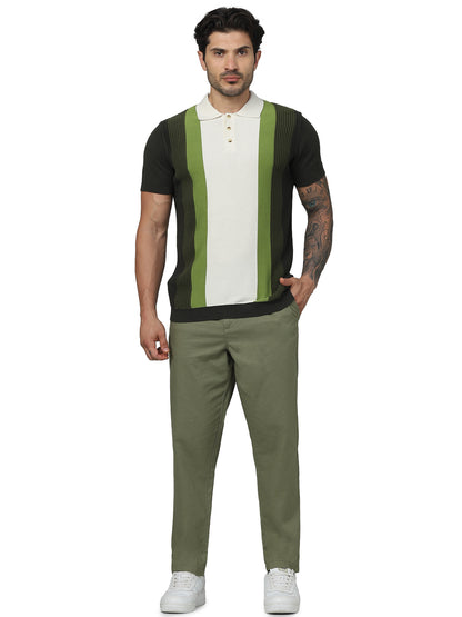 Green Regular Fit Linen Pants