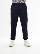 Celio* Linen-Blend Straight Fit Navy Blue Trouser