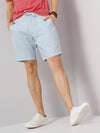Celio* Linen Regular Fit Blue Shorts
