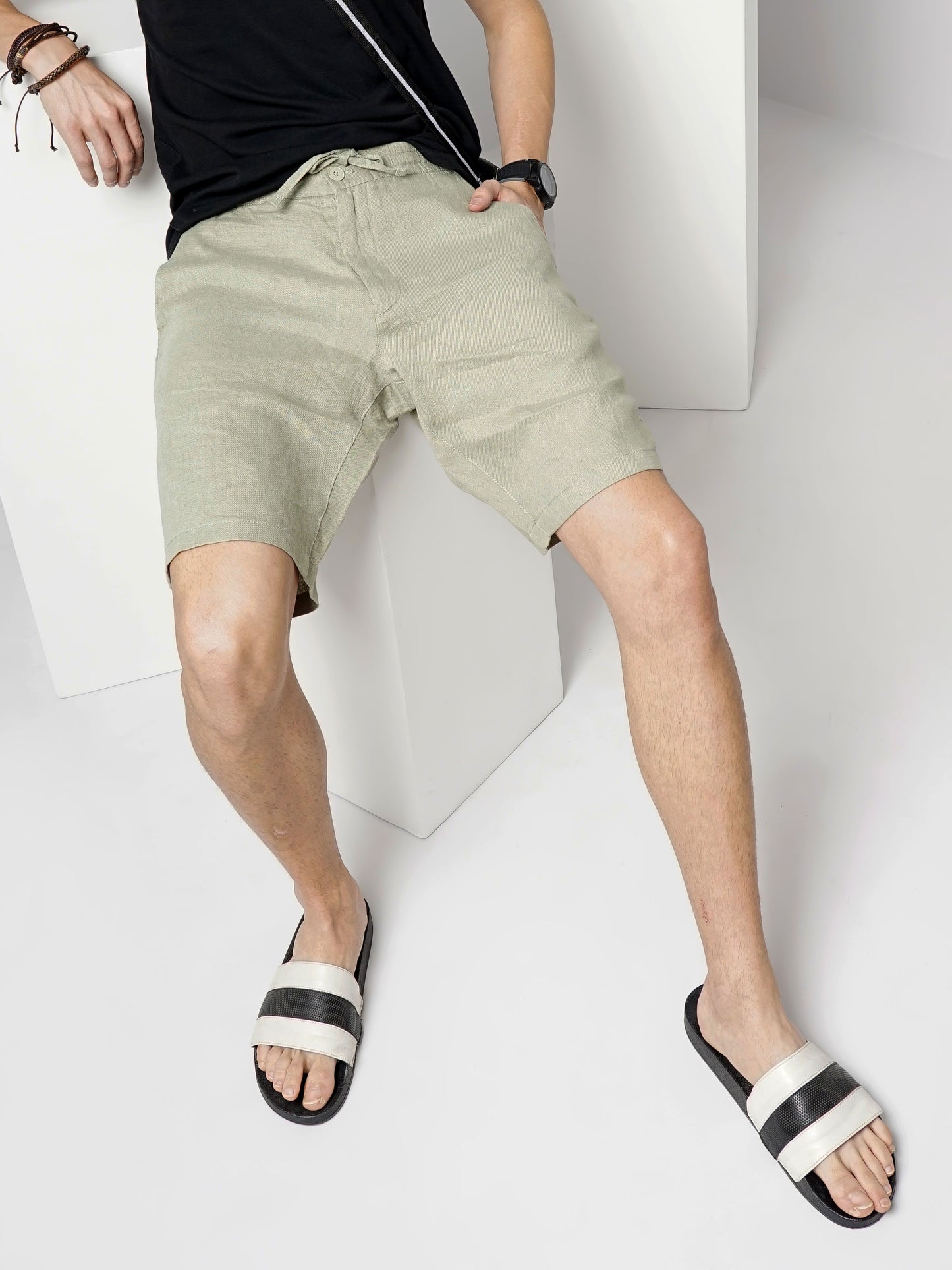 Green Regular Fit Shorts