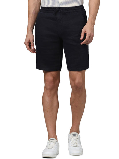 Navy Blue Regular Fit Shorts