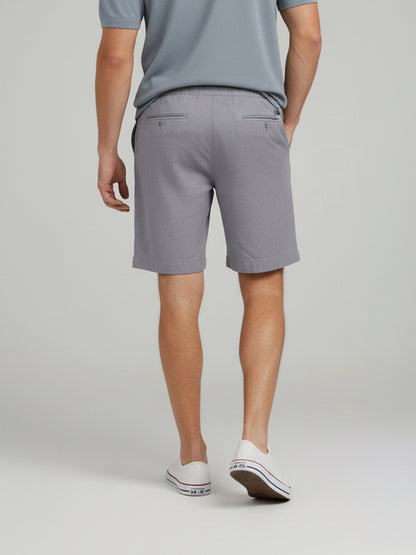 Celio Men Grey Solid Bermuda Linen Shorts