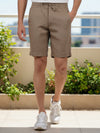 Celio* Men Brown Solid Bermuda Fit Linen Shorts
