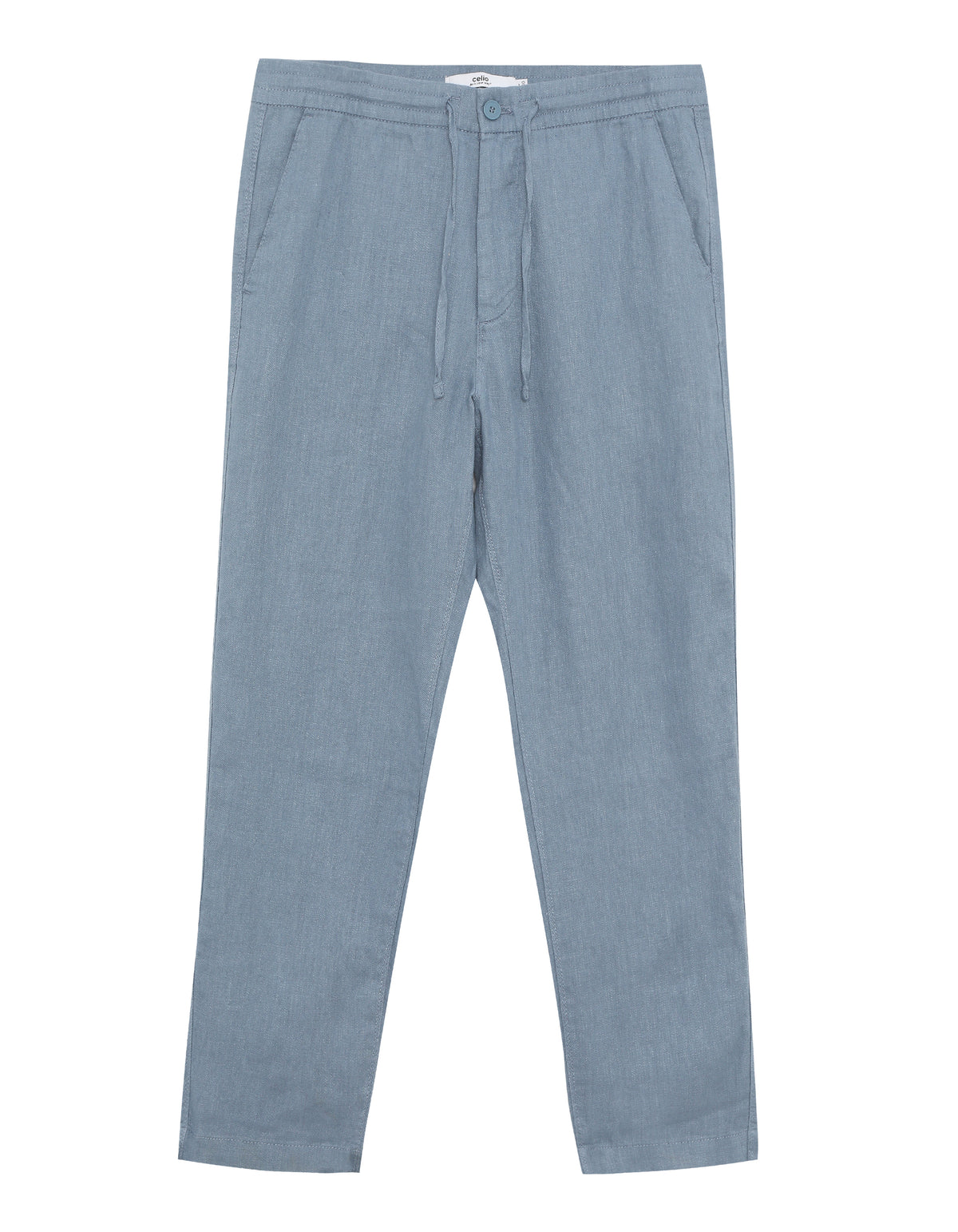 Straight Fit Casual Trousers - Blue