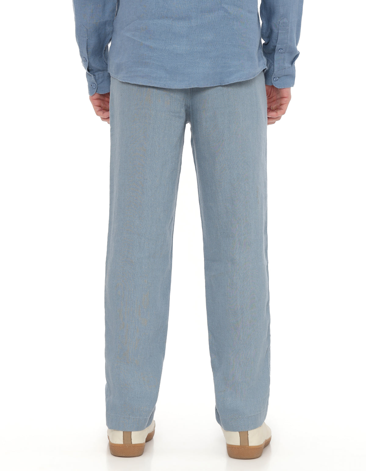 Straight Fit Casual Trousers - Blue