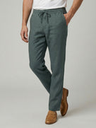 Celio Men Green Solid Straight Fit Linen Trousers