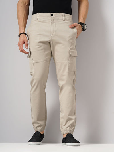 Celio* Cotton Slim Fit Beige Trouser