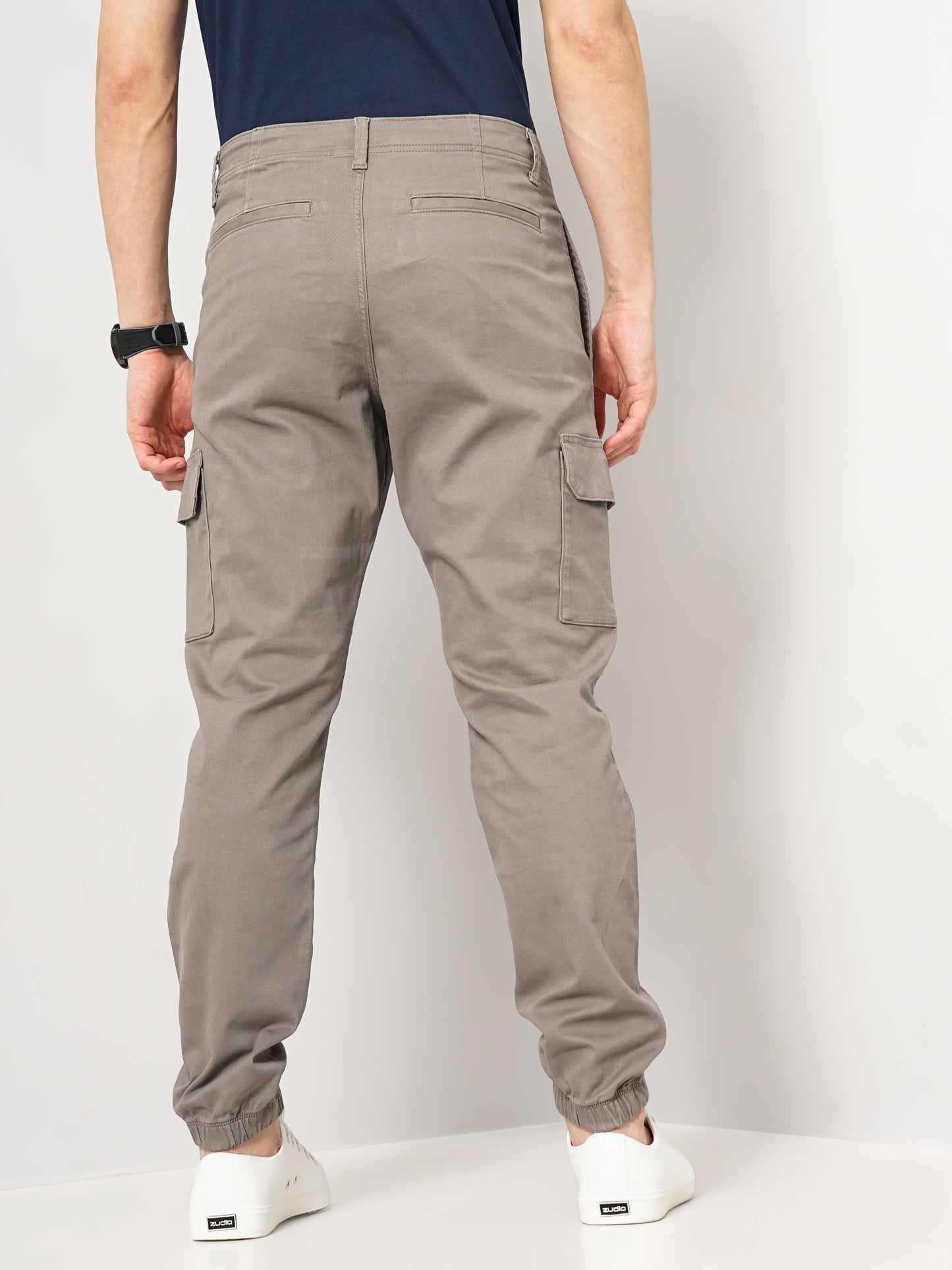 Beige Slim Fit Cargos