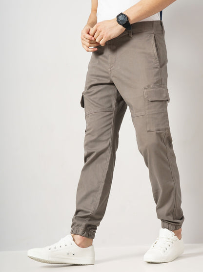 Beige Slim Fit Cargos