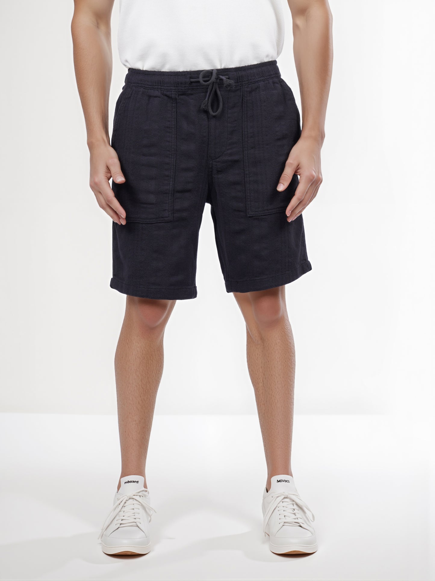 Celio* Men Black Solid Regular Fit Cotton Bermuda