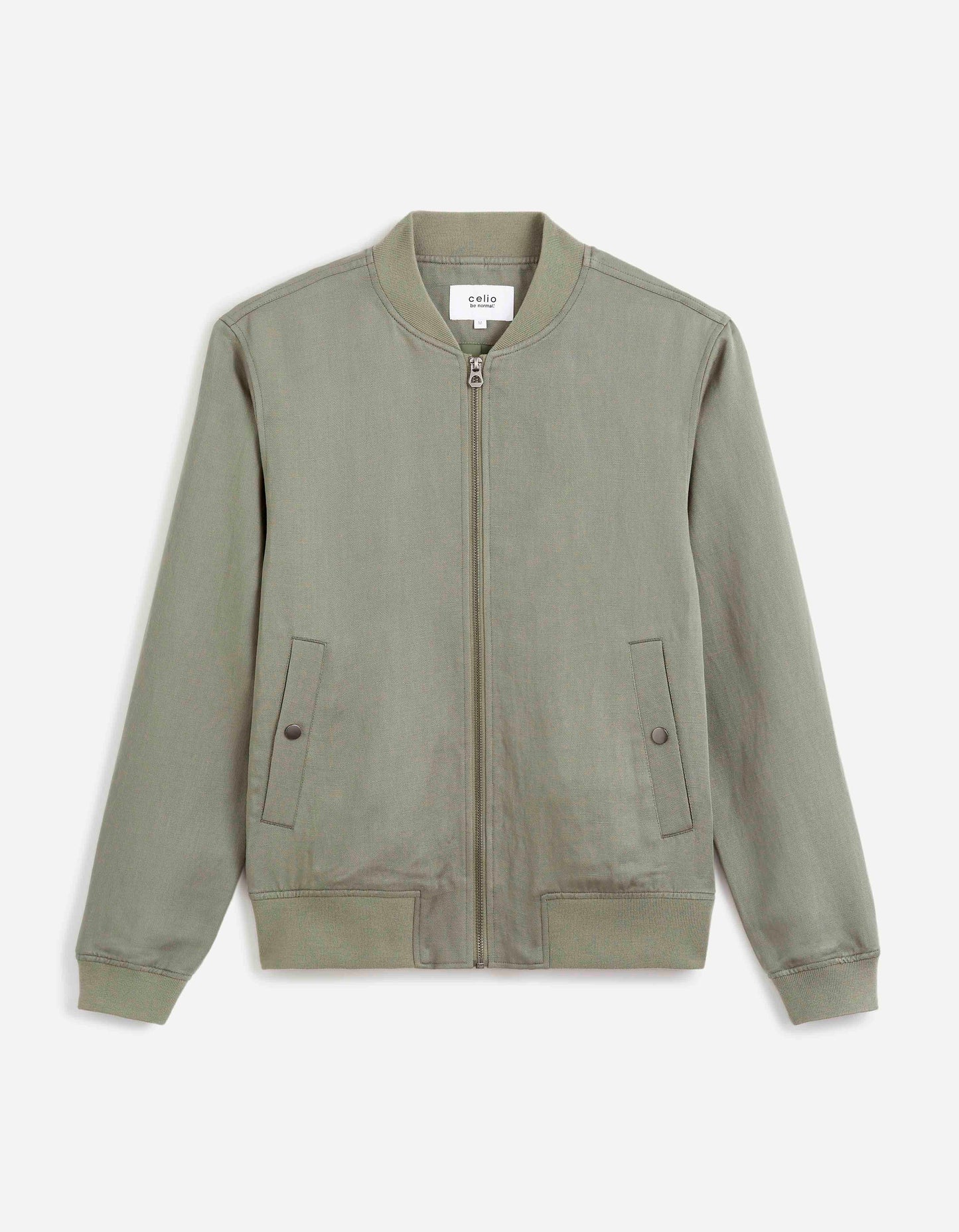 Khaki Solid Linen Jacket