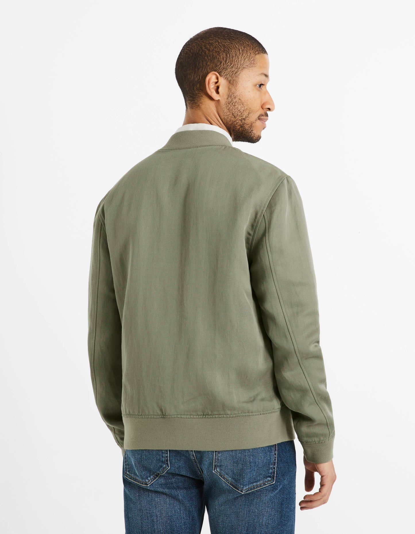 Khaki Solid Linen Jacket