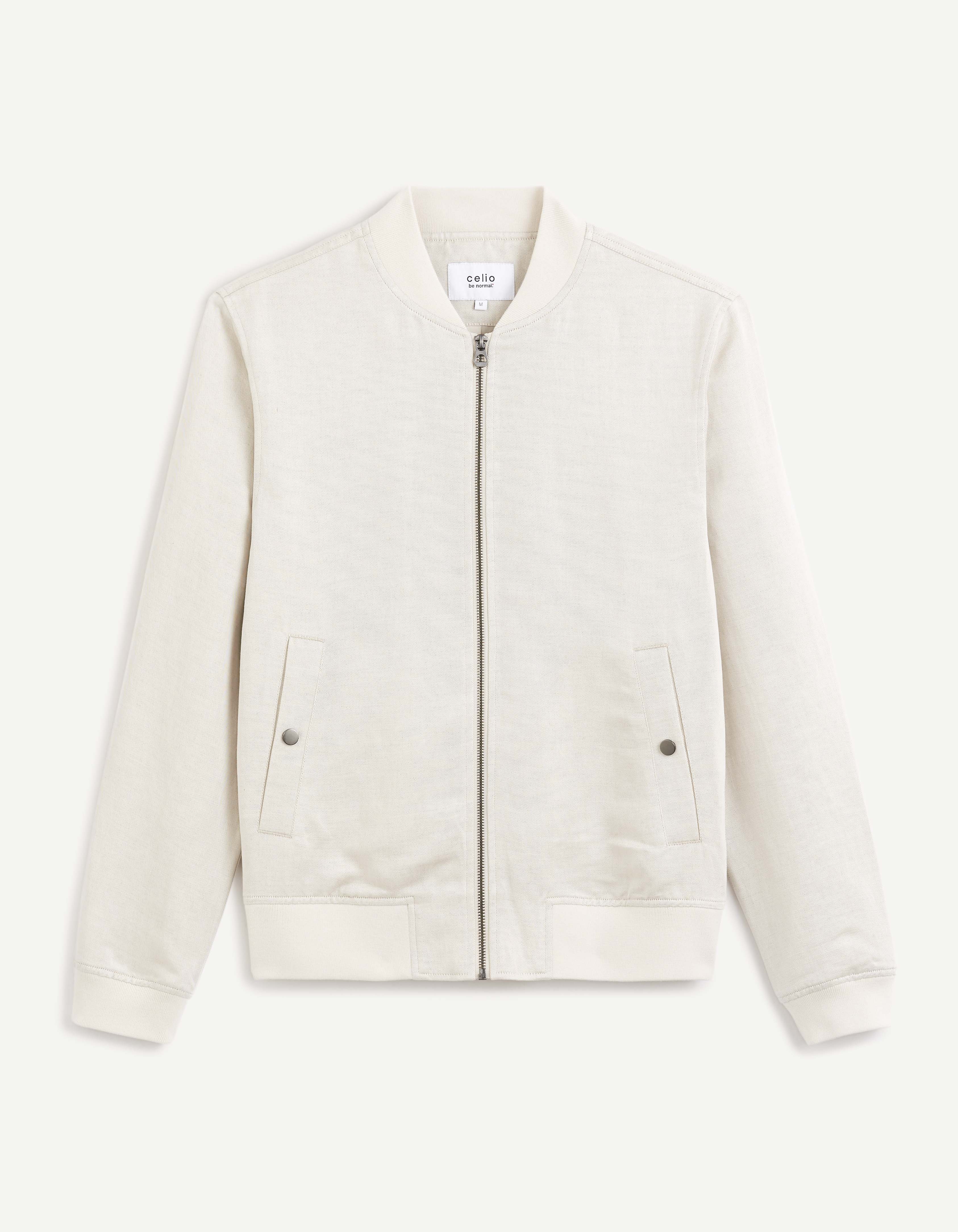 Off White Solid Linen Jacket