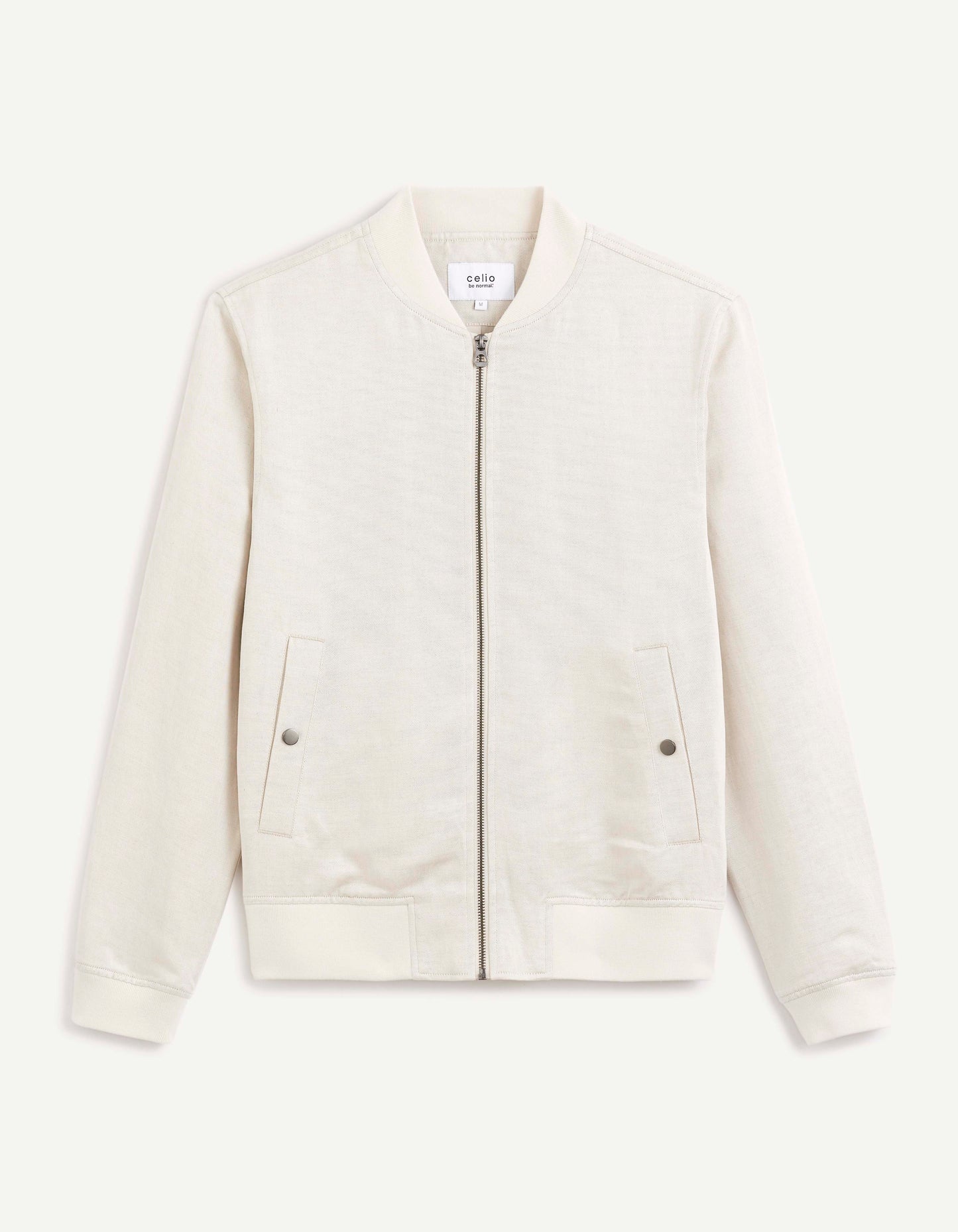 Off White Solid Linen Jacket