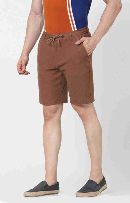 Brown Regular Fit Shorts