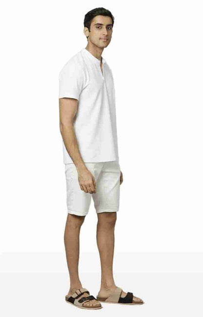 White Regular Fit Shorts