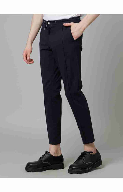 Navy Blue Regular Fit Trousers