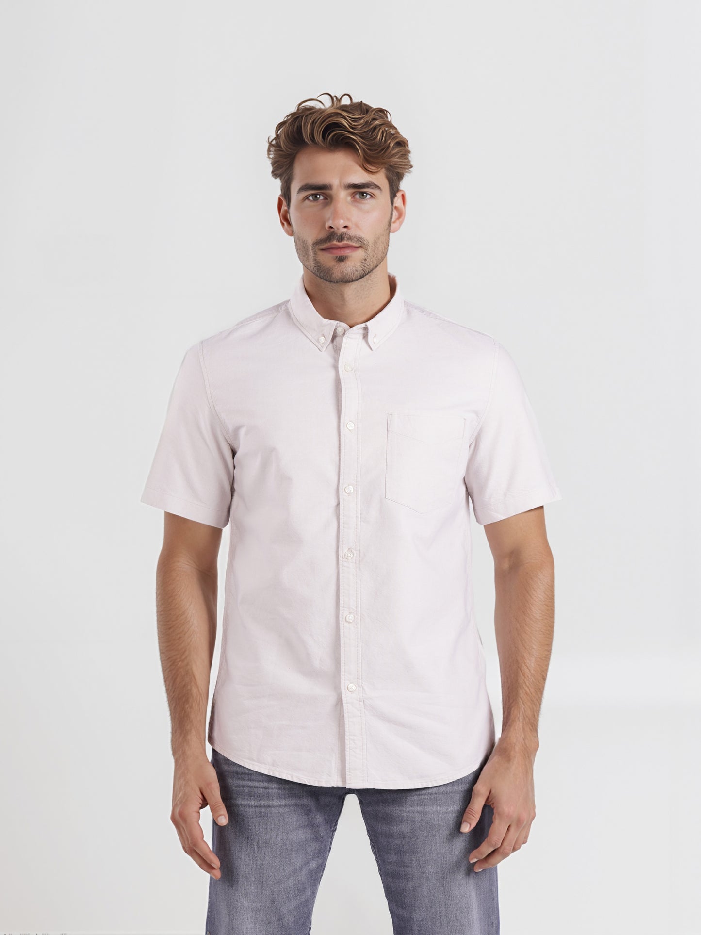 Celio* Men Beige Solid Regular Fit Cotton Casual Shirt