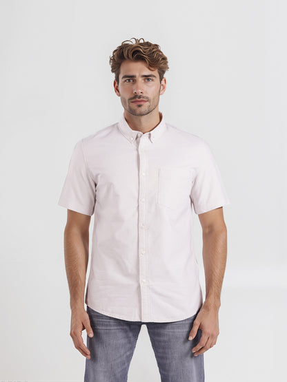 Celio* Men Beige Solid Regular Fit Cotton Casual Shirt