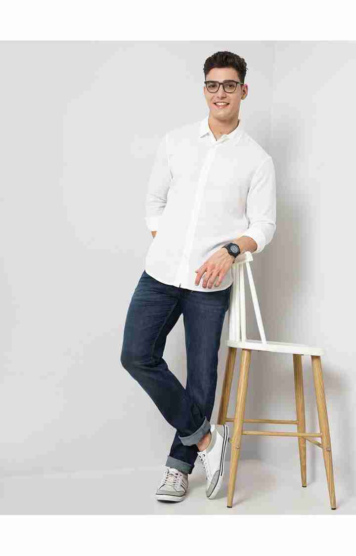 Navy Blue Straight Slim Fit Premium Jeans