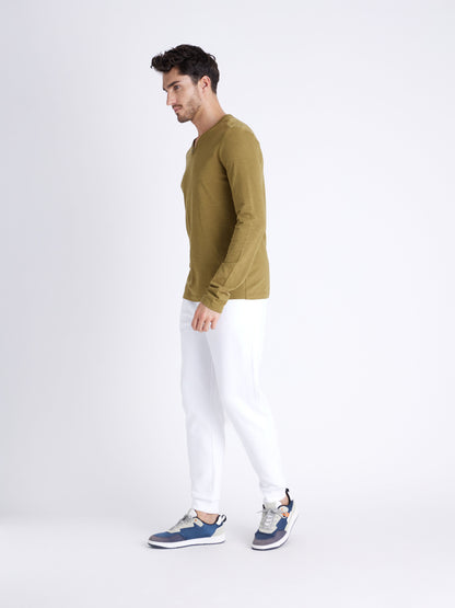 Celio Men Olive Solid Regular Fit Cotton T-Shirts