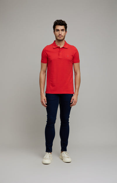 Celio Men Red Solid Slim Fit Cotton T-Shirts