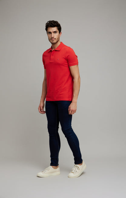 Celio Men Red Solid Slim Fit Cotton T-Shirts