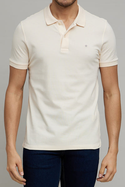 Celio Men Off white Solid Slim Fit Cotton T-Shirts