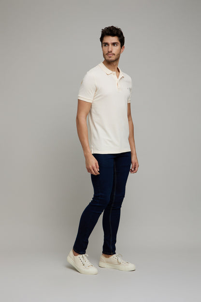 Celio Men Off white Solid Slim Fit Cotton T-Shirts