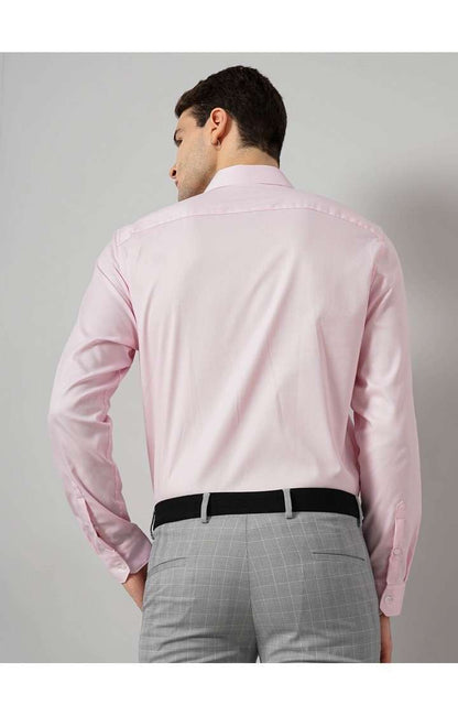 Celio* Solid Regular Fit Cotton Pink Formal Shirt