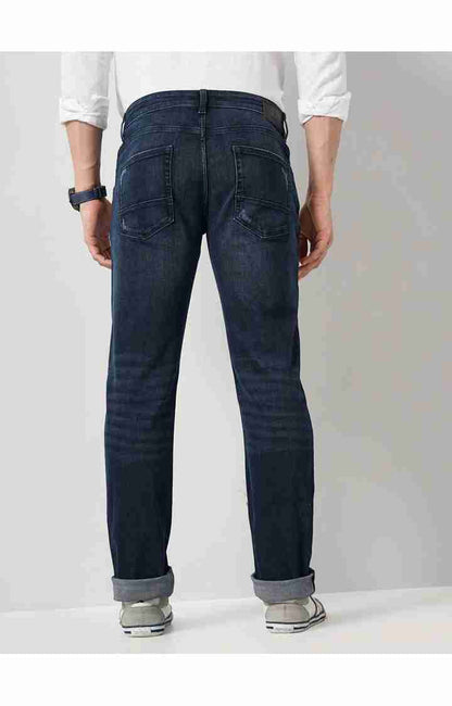 Navy Blue Straight Slim Fit Premium Jeans